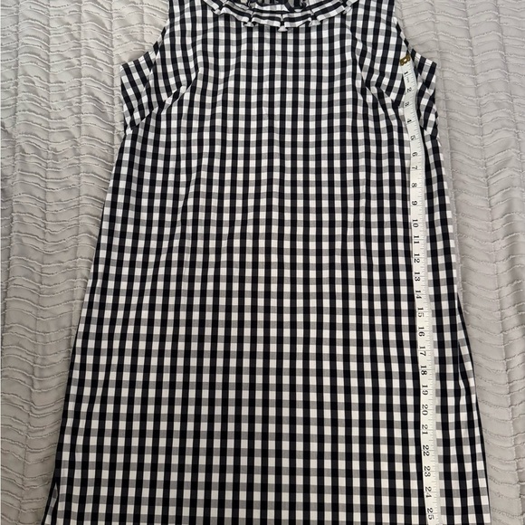 Talbots Gingham Pleated-Neck blk and white dress - Picture 6 of 9